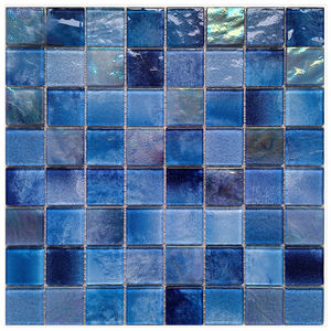 Azulejo de mosaico de vidrio para piscina interior con patrón cuadrado de Metal pulido de diseño clásico para uso en piscina - Product Image 4