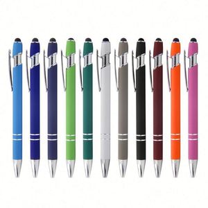 Nouveau stylet multifonctionnel 2 en 1 avec écran tactile souple, logo gravé au laser, stylet en métal - Product Image 1