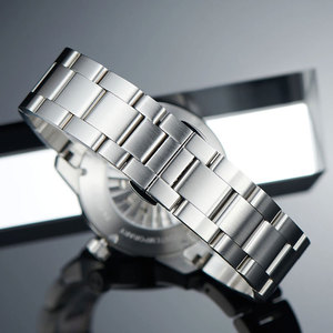 Montres automatiques en acier inoxydable pour hommes SM1089, cadran émaillé noir unique et personnalisé, heure sauteuse mécanique. - Product Image 5