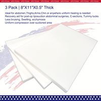 3er-Pack Lipo-Schaumstoffpolster Post-OP Bauchbrett Liposuktion-Chirurgie Abflachende Bauchkompressionsauflagen 8 x 11 Zoll