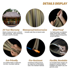 Lage Prijzen Synthetische Hars Tuinhuisje Dak Rieten Dak Plastic Rieten Dak Plastic Palapa Rieten Gras Te Koop - Product Image 4