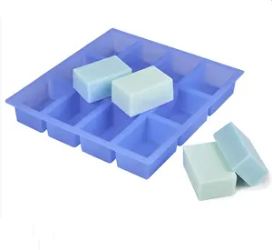 12 Bar Soap Mold 4oz Custom Logo Moulds Flexible Thick and Durable Rectangle Silicone with Flat Sides and Smooth Lines Silicone