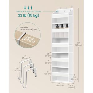 Over The Door Organizer 5 Tier Hanging Storage <b>Shelf</b> Foldable Transparent Closet Storage Rack For Behind Door Use - Product Image 4