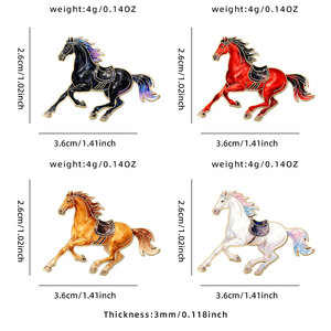 Spille in metallo smaltato morbido personalizzate a tema Cavallo e Pegaso, stampate UV, accessori moda in stock - Product Image 4