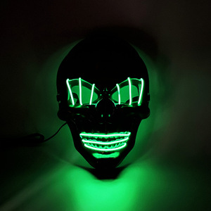Light up El Wire Skull Face Mask Neon Luminous Scary <strong>Costume</strong> for Carnival Disco Concert Stage Performance Halloween Adult - Product Image 1
