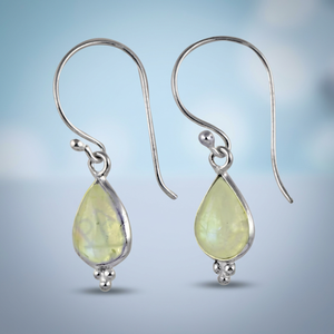 Art Palace 925 Silver <b>Opal</b> Drop <b>Earrings</b> Water Drop Shape Bezel Setting Classic Women's Jewelry Everyday Wear - Product Image 3