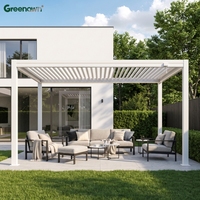 Pergola en acier thermolaqué pour extérieur, jardin, patio, imperméable, avec structure en fer