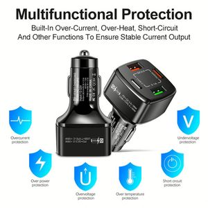 Universal Car Charger for Phone Fast Charging in Car 2 Port 38w PD Qc3.0 3.1A 2USB Type-c Phone Charger Adapter - Product Image 2