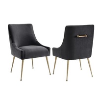 Edelstahl Leder Gepolsterter Esszimmerstuhl Modernes Minimalistisches Design Weiche Polsterung Weiße Rückenlehne für Hotel Restaurant
