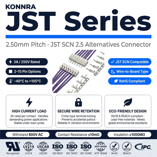 Jst Scn 2.5 Alternatives Connector Kf2510 Cross Terminal Industrial Control Ldzy Wire Harness Led Pcb Yeonho Crimp