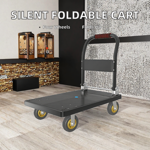 Carretilla de Mano Plegable de Plástico de Alta Resistencia Hongji, Silenciosa, de Cuatro Ruedas Ajustables, con Capacidad de Carga de 400 kg, 1 Año de Garantía - Product Image 3