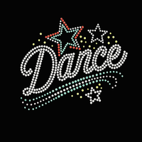 Transferts de strass personnalisés, motifs de danse en strass, transferts thermiques pour t-shirts