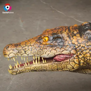 Sanhe Robot Large Life Size Animal Crocodile Sculpture for Sale