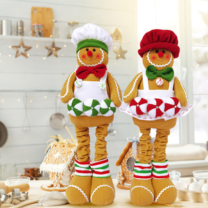 2 Pezzi Pupazzi di Pan di Zenzero Natalizi con Gambe Retrattili, Giocattoli di Peluche a Forma di Chef Pasticciere, Decorazioni Festive per Casa, <span class=keywords><strong>Cucina</strong></span> e Feste - Product Image 1