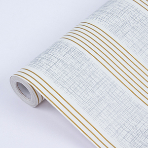 High Grade Black Gold Luxury Stripes <strong>Texture</strong> Metallic Wallpaper Roll Vinyl PVC Customized Gold Wall <strong>Paper</strong> - Product Image 2