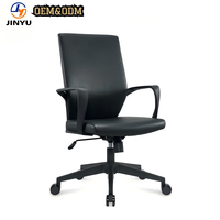 Chaise de bureau en cuir PU pour la maison/le bureau (avec dossier) - Dotée d'un siège rembourré, d'accoudoirs et d'une base pivotante avec roulettes
