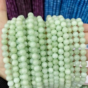 Cuentas Sueltas Redondas de <span class=keywords><strong>Jade</strong></span> Dong Ling con Degradado Amarillo Ámbar Natural, Venta al por Mayor, Suministros para Hacer Joyas, Pulseras y Collares - Product Image 4