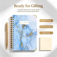 Agenda/Planificateur personnalisé à spirale 2026-2027, carnet de notes A5/A6, organisateur, cadeau, coins en PVC/tissu/métal