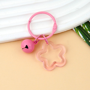 Lindo Llavero de Acrílico con Forma de Estrella, Campanas Coloridas, Estrellas de Cinco Puntas, Cierre de Color Caramelo, Adornos para Bolsos, Llavero para Mujer, Decoración - Product Image 3