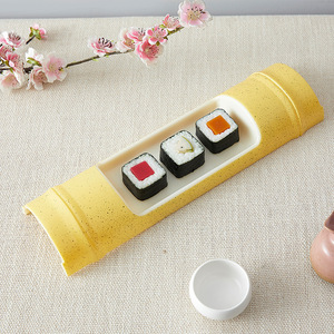 Bandeja de servir con forma de bambú para sushi y fideos fríos con diseño de divisor para uso doméstico y en restaurantes. - Product Image 3