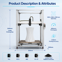 Imprimante 3D à granulés grand format intelligente IA, taille d'impression 2400 mm, machine de fabrication de filament fusionné pour usage industriel