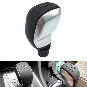 Peugeot Citroen Manual Gear <b>Shift</b> <b>Knob</b> Leather Ergonomic All Black Electroplated With Bright Matte Silver - Product Image 4