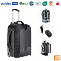 Sac à dos convertible 2-en-1 sur roulettes grande capacité personnalisé pour appareil photo et bagages