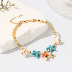 YW Summer Bohemian Style Starfish Shell Conch Rice <strong>Bead</strong> <strong>Bracelet</strong> Fashion <strong>Bracelets</strong> for Women - Product Image 3