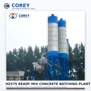 Planta de Concreto Premezclado Corey HZS75 con Bomba, Línea de Producción de Hormigón, Estación de Mezcla de Concreto con Capacidad Personalizada, Suministro Directo de Fábrica - Product Image 4