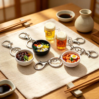 Porte-clés créatif en PVC en forme de tasse de bière, design cuisine coréenne, accessoire de sac, cadeau amusant