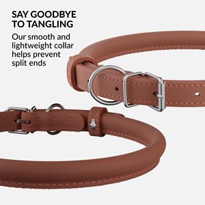 <span class=keywords><strong>Collar</strong></span> de cuero PU de perro marrón tejido ajustable auténtico vegetariano personalizado de lujo y <span class=keywords><strong>Collar</strong></span> de correa de perro de cuero - Product Image 2