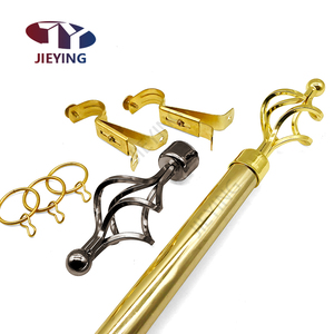 Rail de <span class=keywords><strong>rideau</strong></span> télescopique réglable Jieying pour la décoration intérieure, en métal, design tendance, en fer, tringles à rideaux romaines pour fenêtres - Product Image 1
