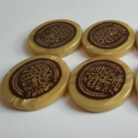 Jetons de jeu de société personnalisés, impression par transfert thermique, jetons circulaires en plastique pour jeu de société en Bakgammon