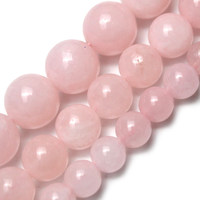 Perles rondes en calcédoine rose Morgan, pierres naturelles polies, accessoires de bijoux DIY, nouveautés, vente en gros directe d'usine