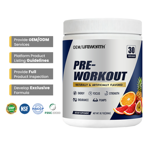 Complément en poudre pré-entraînement LIFEWORTH à faible dose de caféine et <span class=keywords><strong>BCAA</strong></span> pour une énergie et une concentration améliorées - Product Image 1