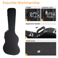 TN-YH-FD-1ST prix d'usine en gros étui de guitare classique noir planche de bois dur avec cuir PU