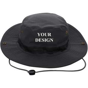 2025 Chapeau de soleil de sport brodé Boonie Bucket Casquette de pêche avec mentonnière et côtés à pression - Product Image 2