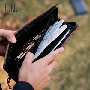 Sac de rangement multi-compartiments en cuir véritable pour gants de golf, étui de protection premium imperméable pour accessoires de golf - Product Image 1