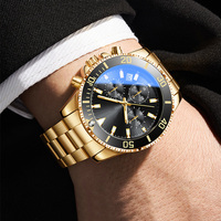 Montre-bracelet pour homme, luxe, plaqué or, sport, étanche, lumineuse, multifonction, extérieur, affaires, quartz