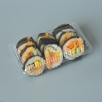Boîte à sushi rectangulaire en plastique jetable PS avec couvercle anti-buée, épaisseur 0,3 mm, pour l'emballage de hamburgers, de frites, de sucre, d'aliments pour bébés