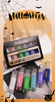 Fard à paupières liquide pour Halloween, coloré, longue tenue, anti-bavures, imperméable, scintillant, maquillage pour les yeux