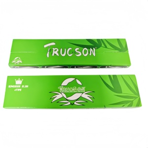 TRUCSON Green Rolling Papers <b>King</b> <b>Size</b> 32 <b>Sheets</b> With Filter Tips 32leaves+32tips/booklet,24booklets/box - Product Image 3