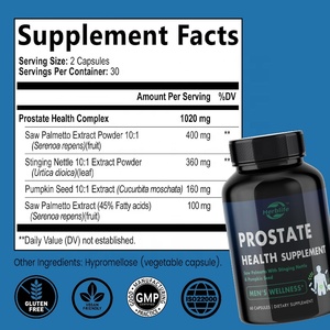 Compléments de santé prostatique pour hommes sous marque privée OEM : Soutien à la santé urinaire avec Palmier nain, Racine d'ortie et Graines de citrouille - Product Image 4