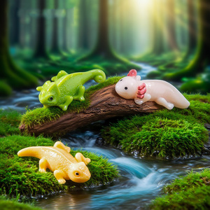 Mini figurines de lézards en résine pour jardin féerique, accessoires de décoration pour slime, animaux miniatures pour paysages en mousse DIY et maisons de poupées - Product Image 2