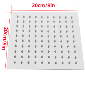 QY Stainless Steel Square <b>Shower</b> <b>Head</b> 20cm Rain Spray Wall Mount <b>Shower</b> Set 1.5M Hose for Home Bathroom - Product Image 2