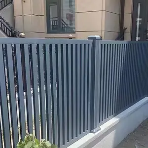 Panneau de clôture à lattes en aluminium de 6 pieds de haut enduit de poudre pour jardin, système de clôture en aluminium