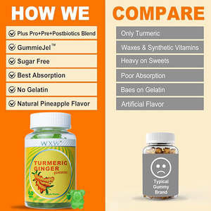 Premium Apple Flavor Turmeric Gummies Sodium & Turmeric Root Extract para adultos Aid Digestion Gummies - Product Image 2