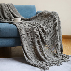 Customized Logo Bed Sofa <strong>Throw</strong> Blankets Modern Super Soft Acrylic Braid Texture Knitted Blankets Eco-Friendly Lightweight Cozy - Product Image 5