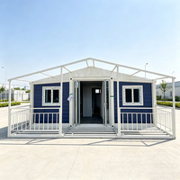 Villa conteneur préfabriquée extensible avec terrasse entièrement clôturée, résistante à l'humidité, détachable et pliable