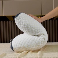 Almohada Cervical de Espuma Viscoelástica DECODEKO - Almohada Ergonómica de Masaje para Ayudar a Dormir en Todas las Posiciones 65x43cm (Paquete de 2)